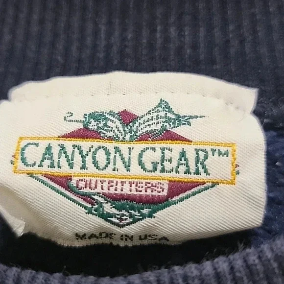Vintage Canyon Gear Outfitters Pullover Crewneck Blue Size Large - Picture 2 of 7